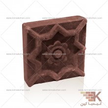 آجر قزاقی مجلسی گلدار (قرمز اخرایی) 20x20cm